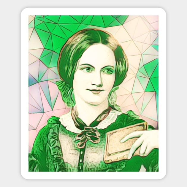 Charlotte Bronte Green Portrait | Charlotte Brontë Artwork 8 Magnet by JustLit